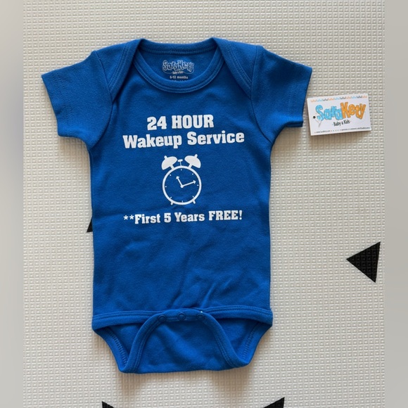 Sara Kety|Baby gender neutral royal blue short sleeve bodysuit,graphic tee•nwt - Picture 1 of 3